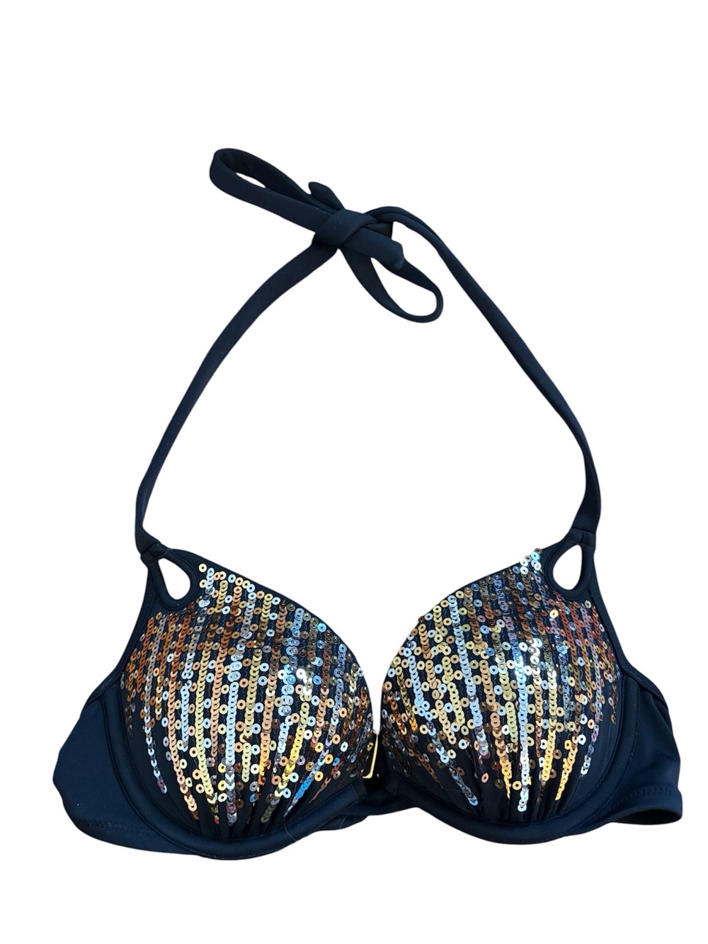 Victorias Secret sequin bikini top 32B halter style